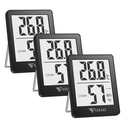 DOQAUS Digital Room Thermometer, 3 Pack Accurate Indoor Thermometer Hygrometer, Mini Humidity Meter, Room Thermometer Temperature Monitor with comfort icon for Nursery Greenhouse Office Baby Room