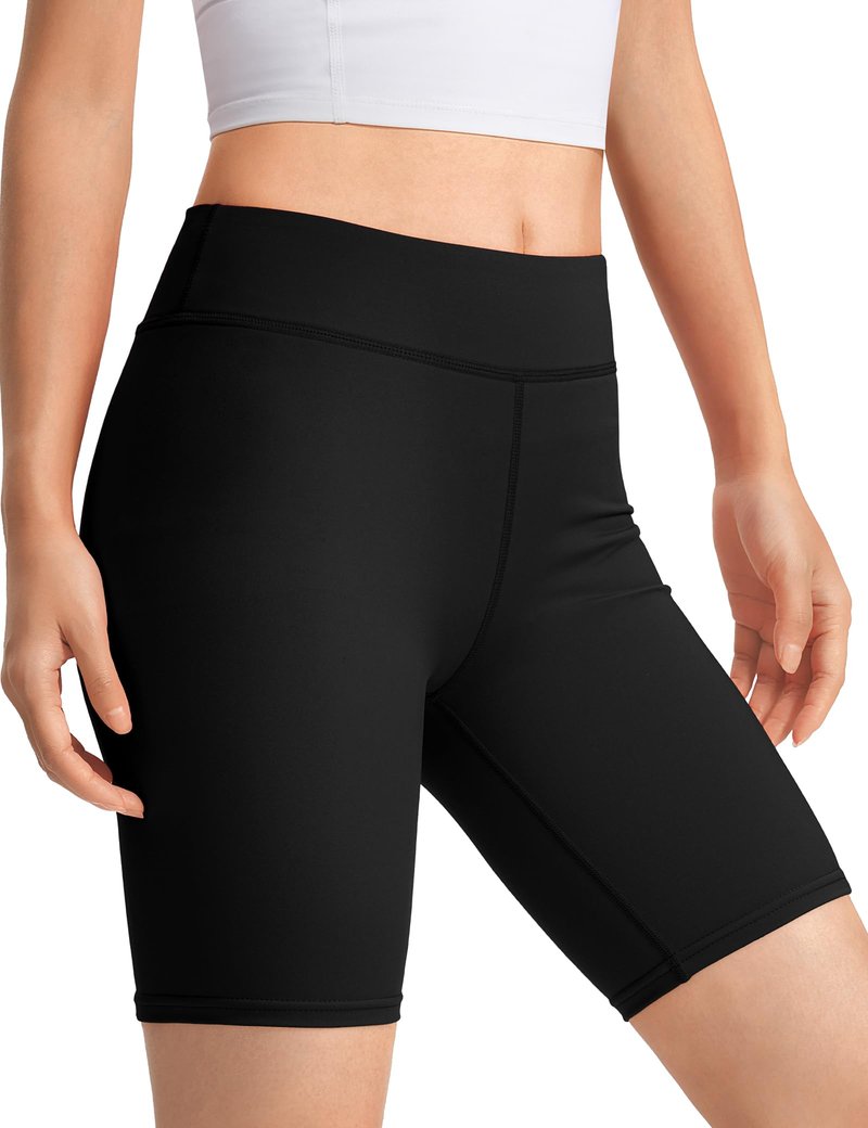 JOCMIC Girls Athletic Bike Shorts High Waist Yoga Dance Gym Spandex Short for Kids Youth Black 9-10 Years