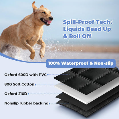 KYG 4-in-1 Waterproof & Scratch Proof & Nonslip Seat Cover Dog Hammock for Car Back Seat with Seat Anchors, Machine Washable, Durable, Dog Car Hammock Universal fits Cars Trucks SUV 135x147cm