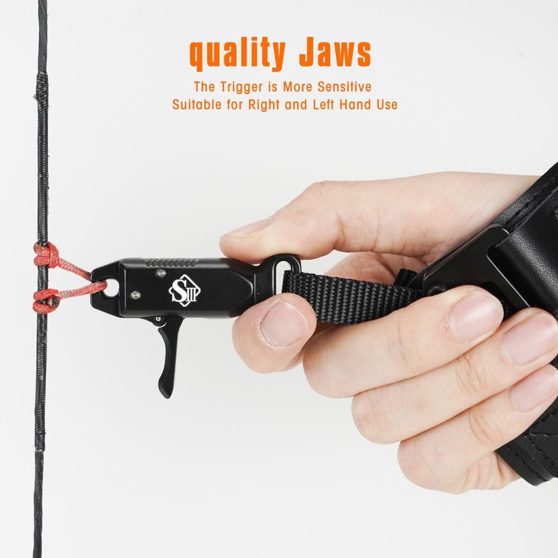 LWANO Archery Compound Bow Release Aids Trigger Adjustable Wristband Release Aids for Adults Youth Kids Hunting Shooting Accessories (Black)