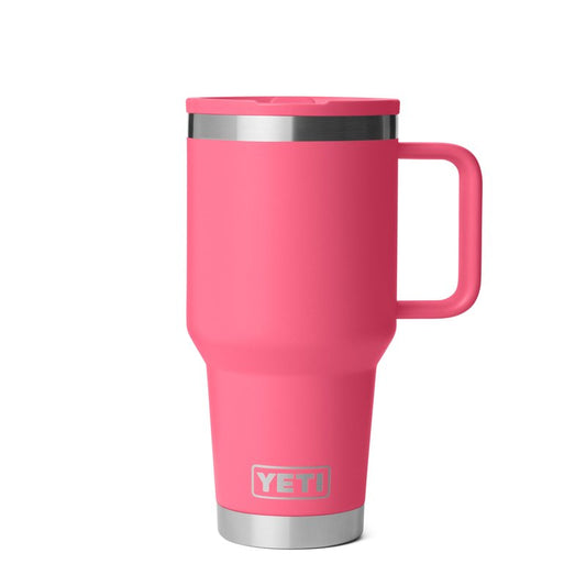 YETI Rambler 30 oz Travel Mug with Flip Straw Lid – Stainless Steel, Vacuum Insulated, Leakproof, Cup Holder Friendly, Tropical Pink