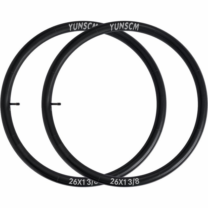 26x1 3/8 (37-590) Heavy Duty Bike Tubes AV32MM Schrader Valve Bicycle Tubes Premium Butyl Rubber Compatible with 26x1 3-8 26 x 1 3/8 Road,Gravel,City Bike Bicycle Tire Tubes 2-PCS