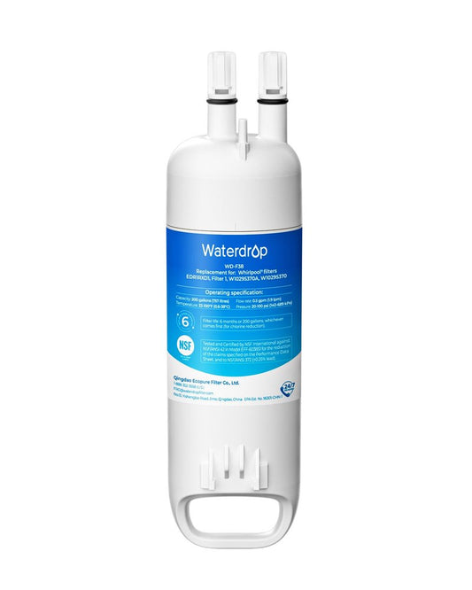 Waterdrop EDR1RXD1 Replacement for W10295370A, Everydrop® Filter 1, EDR1RXD1B, P8RFWB2L, P4RFWB, Kenmore® 46-9081, 46-9930, WD-F38 Refrigerator Water Filter, 1 Filter