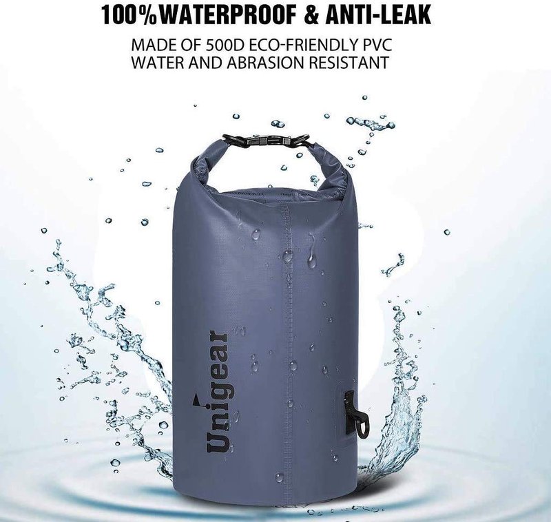 Unigear Dry Bag Waterproof, Floating and Lightweight Bags for Kayaking, Boating, Fishing, Swimming and Camping with Waterproof Phone Case (Gray, 40L)