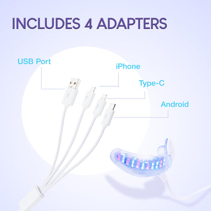 VieBeaut Teeth Whitening Kit – 32X LED Light + Gel Pen for Sensitive Teeth, Removes Stains from Food, Coffee, Wine & Smoking