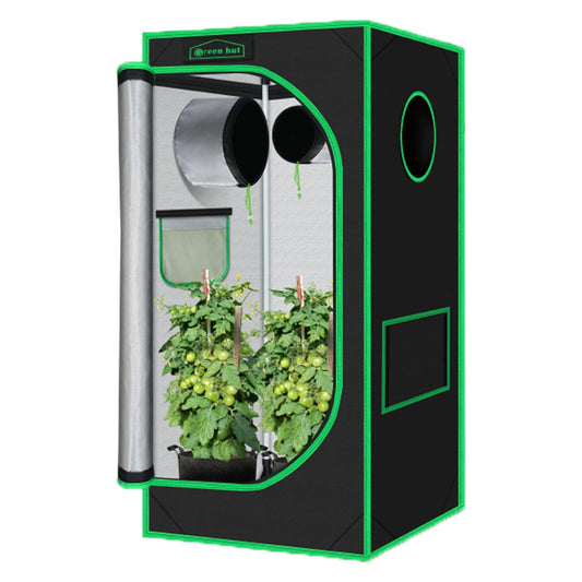 Green Hut Grow Tent 24"x24"x48" 600D Mylar Hydroponic Indoor Grow Tents with Observation Window, Removable Floor Tray and Tool Bag for Indoor Plant Growing 2x2