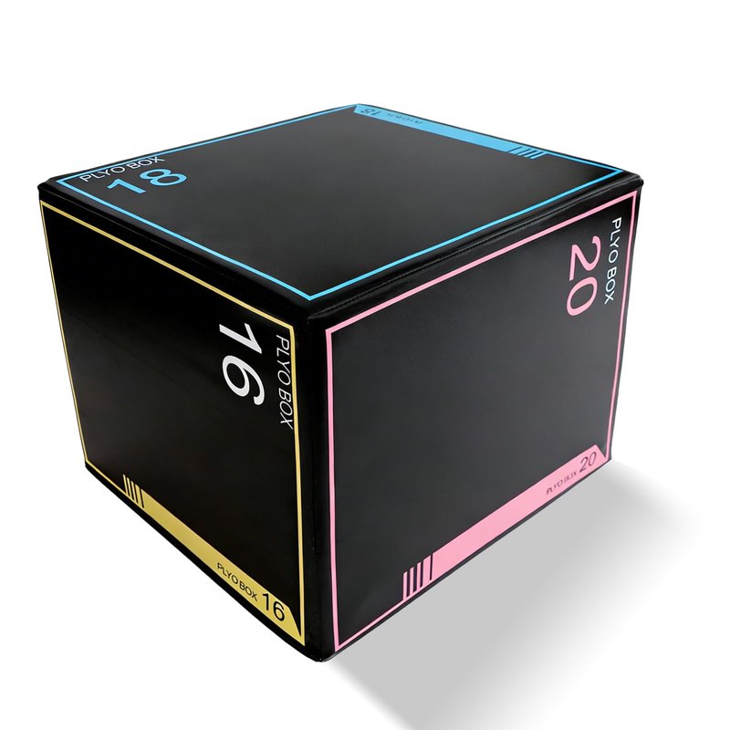 Wansenya 3-in-1 Dense Foam Plyometric Jump Box,20"x18"x16",Stable Non-Slip Box Jumps for Home Gym,Exercise Foam Plyo Box for Fitness Training-Step-Ups,Split Squats,Dips, Box Jump Cube