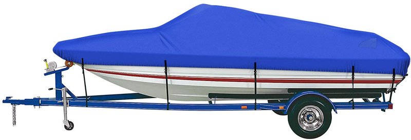 iCOVER Trailerable Boat Cover- 17'-19' 800D Water Proof Heavy Duty, Fits V-Hull, Fish&Ski, Pro-Style, Fishing, Utiltiy, Runabout, Bass Boats, up to 17ft-19ft Long and 96" Wide