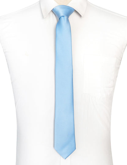 JEMYGINS Baby Blue Tie Mens Necktie for Business and Wedding (Light Blue)