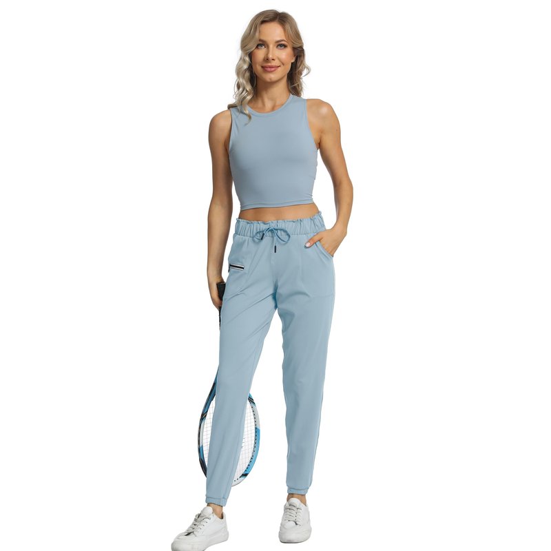 Sports Bras for Women Removable Padded Athletic Yoga Running Crop Tops Sleeveless Gym Workout Tops (Denim Blue M)