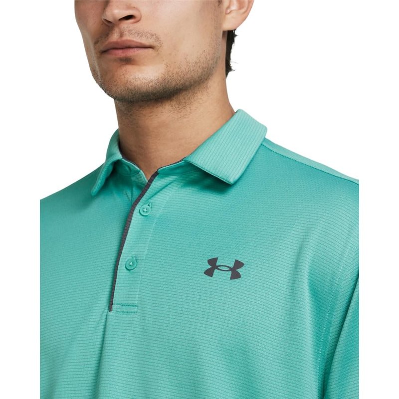 Under Armour Men's Tech Golf Polo, (957) Green Wave / / Pitch Gray, Medium Tall