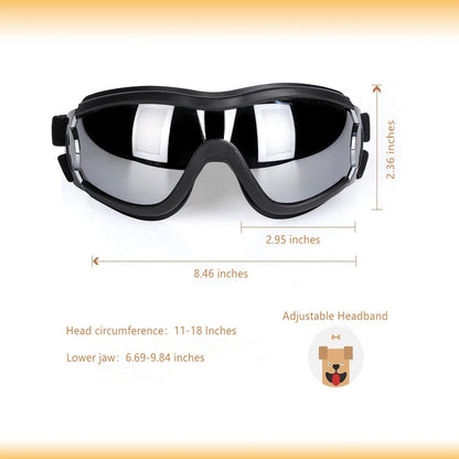 NVTED Dog Sunglasses Dog Goggles, UV Protection Wind Protection Dust Protection Fog Protection Pet Glasses Eye Wear Protection with Adjustable Strap for Medium or Large Dog (Pack of 1)