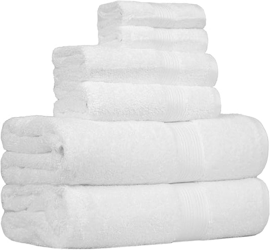 Amazon Basics 6-Piece Oversized Highly Absorbent Fade-Resistant Towel Set