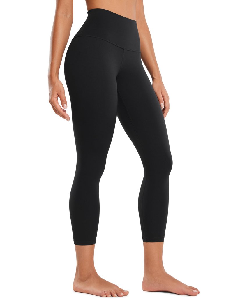CRZ YOGA Butterluxe Yoga Capris Leggings 23'' - High Waisted Buttery Soft Workout Womens Lounge Pants Black Medium