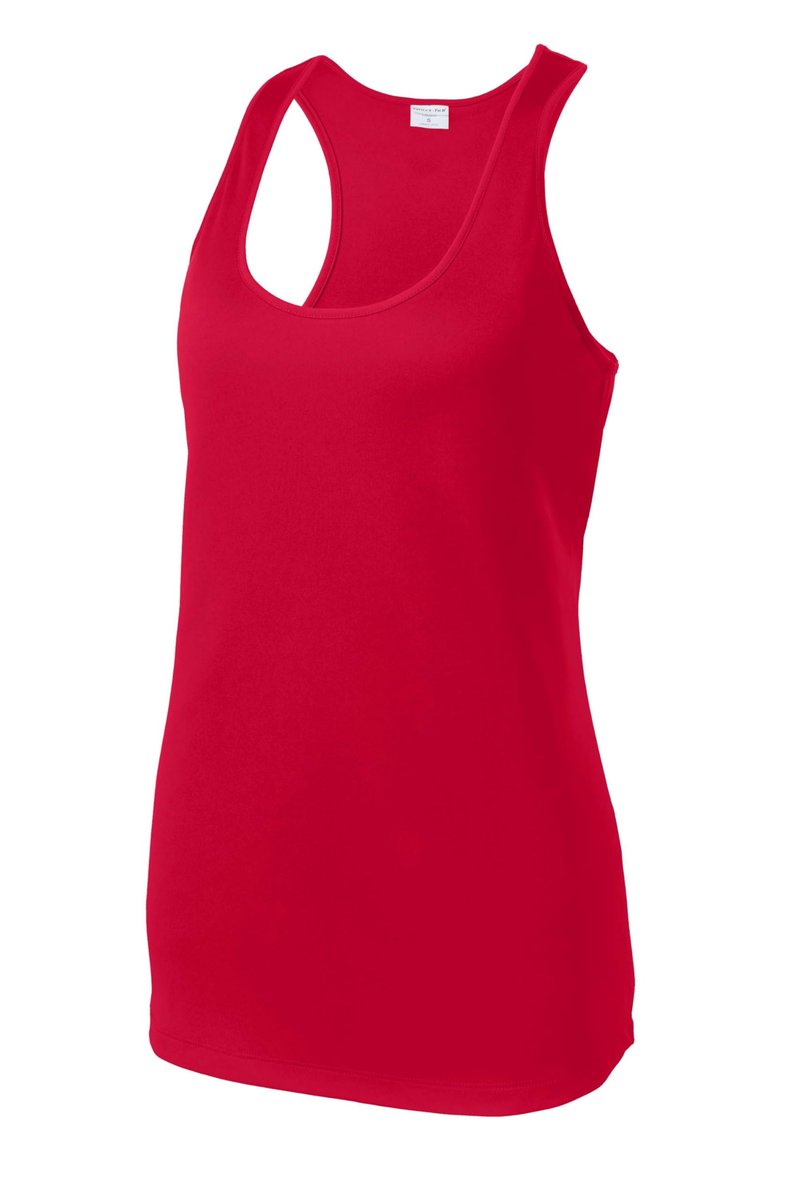 SPORT-TEK Women's PosiCharge Competitor Racerback Tank | Summer Workout Top, Athletic Fit Clothing for Gym & Running True Red