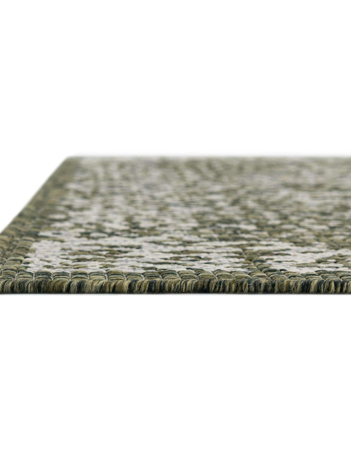 Unique Loom Outdoor Traditional Collection Area Rug - Timeworn (3' x 5' 1" Rectangle Green/Ivory)