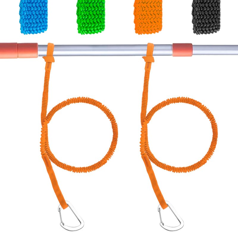 NVAAV 1/2/4 Pack Kayak Paddle Board Tether Leash Stretchable Strap Lanyard Rope, 3.3-7 Feet with Carabiner for SUP Kayaking Boating Canoeing Fishing Pole Rod or Other Gear