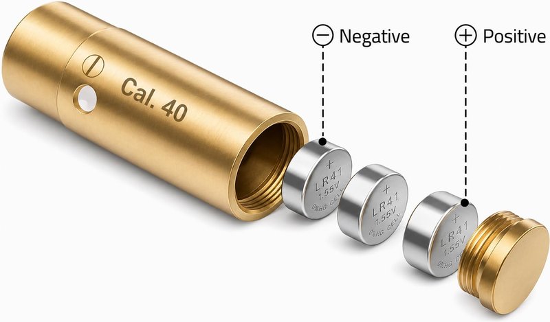 Tactical Red Laser Bore Sight Cal .40 Brass Boresighter Cartridge Red Dot (Will NOT Work with Smith and WES'S)