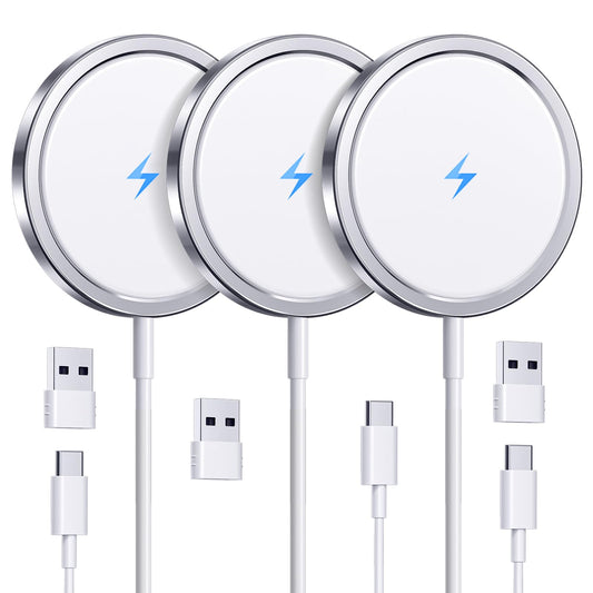 2025 Latest Magnetic Wireless Charger for iPhone: Mag Safe Charger Fast Charging Pad Compatible with iPhone 16 15 14 13 12 Pro Max Plus & Airpods 2 3 4Pro(3 Pack)