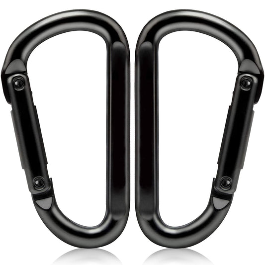 EZYA Carabiner Clip, 860lbs, 3" Iron Heavy Duty Carabiner, D Shape Hook - Hammocks, Camping, Hiking Accessories, Keychains, Caribiniers for Dog Leash, Yoga Swing, Gym etc, Black