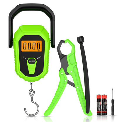 AMIR Digital Fishing Scale, 110lb/50kg Portable Luggage Scale, Electronic Fishing Scale with Lip Gripper, Digital Weight Scale with 38'' Tape Measure, Batteries Included