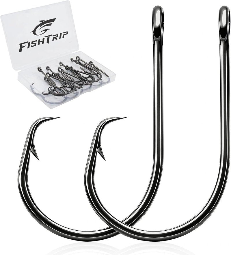 Fishing Circle Hooks - 50/100pcs 3X Strong Barbed High Carbon Steel for Catfish & Octopus | Freshwater & Saltwater
