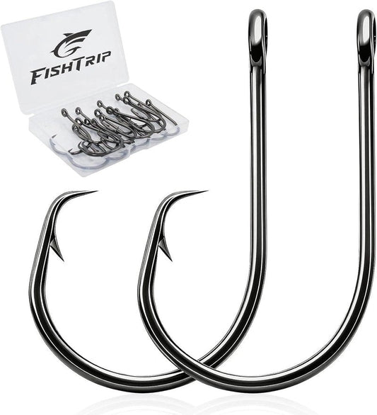 Fishing Circle Hooks - 50/100pcs 3X Strong Barbed High Carbon Steel for Catfish & Octopus | Freshwater & Saltwater