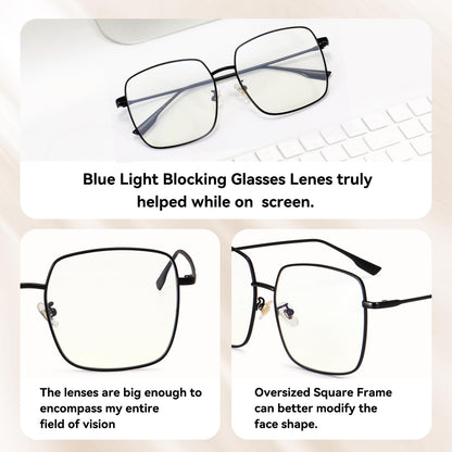 Dollger Blue Light Blocking Glasses women Anti Glare UV Filter Computer Gaming Glasses Retro matal square Eyeglasses Frame BLACK And Gold