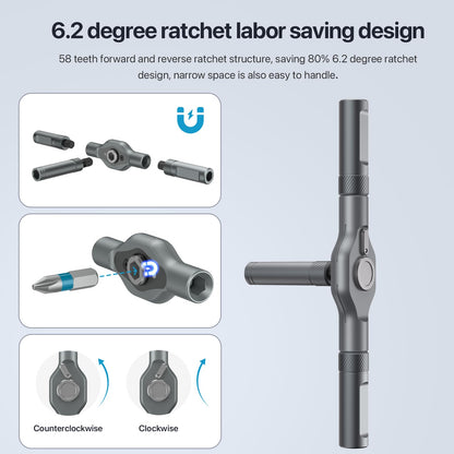 24 in 1 Magnetic Screwdriver Set, DIY Ratchet Mini Screwdriver Set, Removable self-Assembly Precision Screwdriver kit, Magnetic DIY Precision Tool kit for PC Mobile Watch Bicycle
