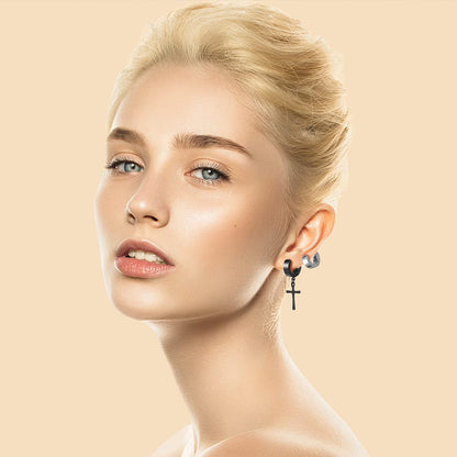 ASTER 10 Pairs Magnetic Stud Earrings Stainless Steel Magnetic Earrings Non Piercing Cross Fake Earrings, Clip on Earring Magnet Earring for Men,Women,Kids,Girls(4 Styles), 10 pairs magnetic earrings, Stainless Steel