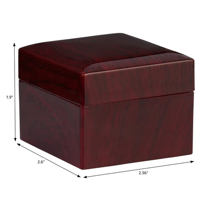 Noble Cherry Ring Box with Light - Unique LED Engagement Ring Box for Proposal Ring or Special Occasions (Mahogany/Black Insert)