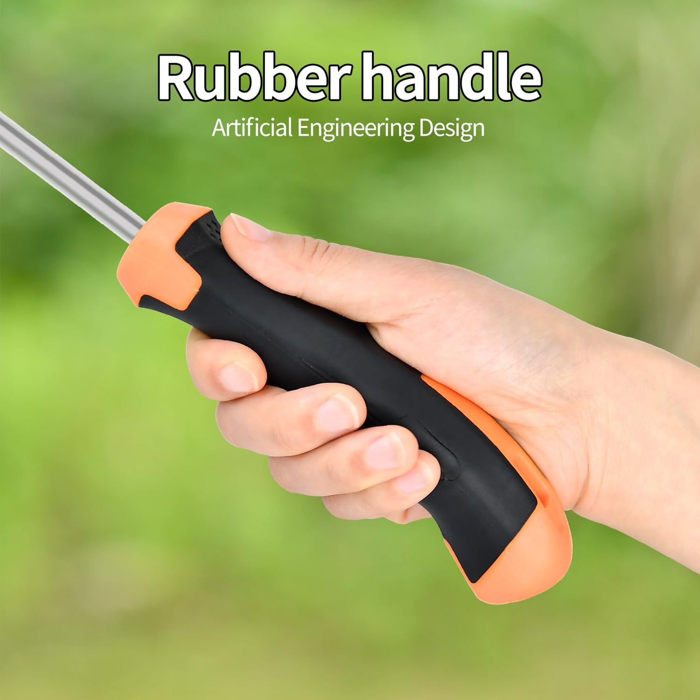 DWULCX Weed Puller Tool，2026 New Garden Weeder Tool Stainless Steel Hand Weeder Tool,5 Teethes Dual Purpose Weed Remover Tool Weeding Tools for Gardening (Rubber Handle)