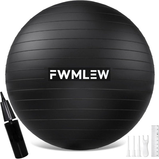 Extra Thick Yoga Ball - Anti-Burst Heavy Duty Stability Ball for Fitness, Core Workouts & Office Use | 5 Sizes Available