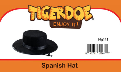 Tigerdoe Spanish - Gaucho Hat - Amish Hat - Black Flat Top Fedora Costume Hats