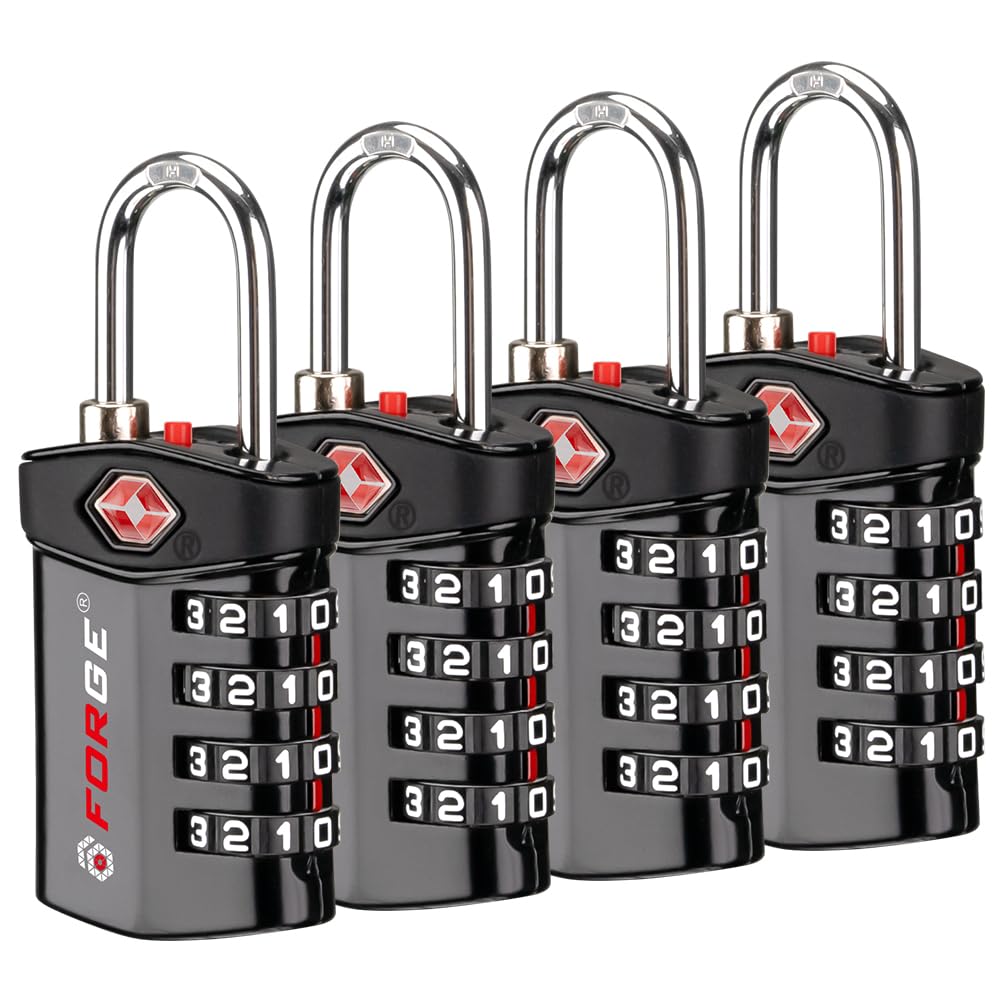 Forge Travel Lock,TSA Approved Luggage Locks for Air Travel, Gym Lockers, School Lockers, Pelican Cases, Gun Case, Easy Read Dials, Durable Alloy Body