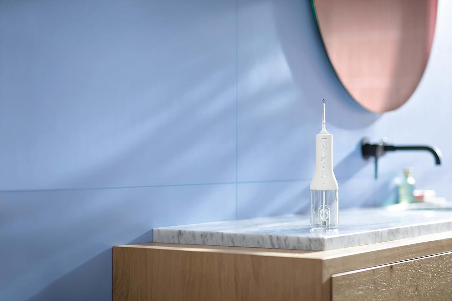 Philips Sonicare Cordless Power Flosser 3000, Water Flosser with Innovative Quad Stream Technology, Oral Irrigator with 2 Flossing Modes and 3 Intensity Levels, Ergonomic Design, White, HX3806/21