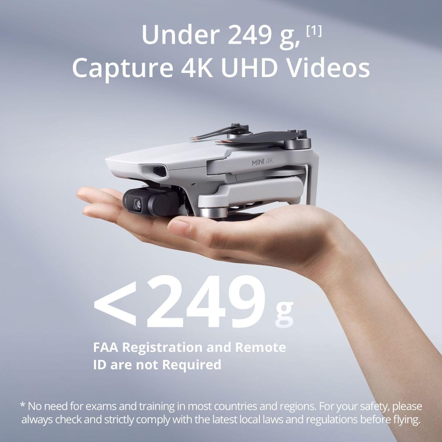 DJI Mini 4K Camera Drone Combo, Drone with 4K UHD Camera for Adults, Under 249 g, 3-Axis Gimbal Stabilization, 10km Video Transmission, Auto Return, 2 Batteries for 62-Min Max Flight Time, QuickShots