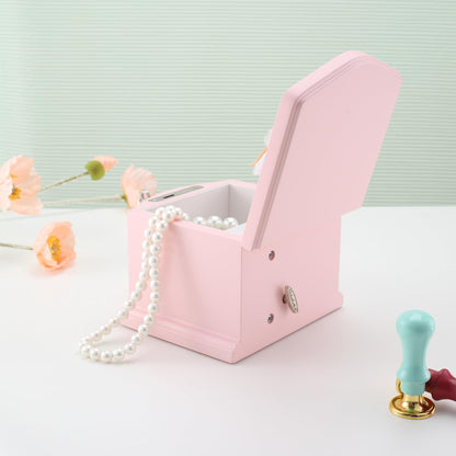 Jozen Gift Pink Small Ballerina Musical Jewelry Box with Mirror and Lock for Girls，Pink Kid's Jewelry Storage Music Chest,Gift for Christmas,New Year,Birthday