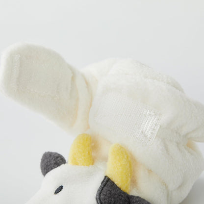 pureborn Baby Boys Girls Shoes Fleece Cozy Fall Winter Booties Warm Slippers Bedroom Boots Cow 0-3 Months