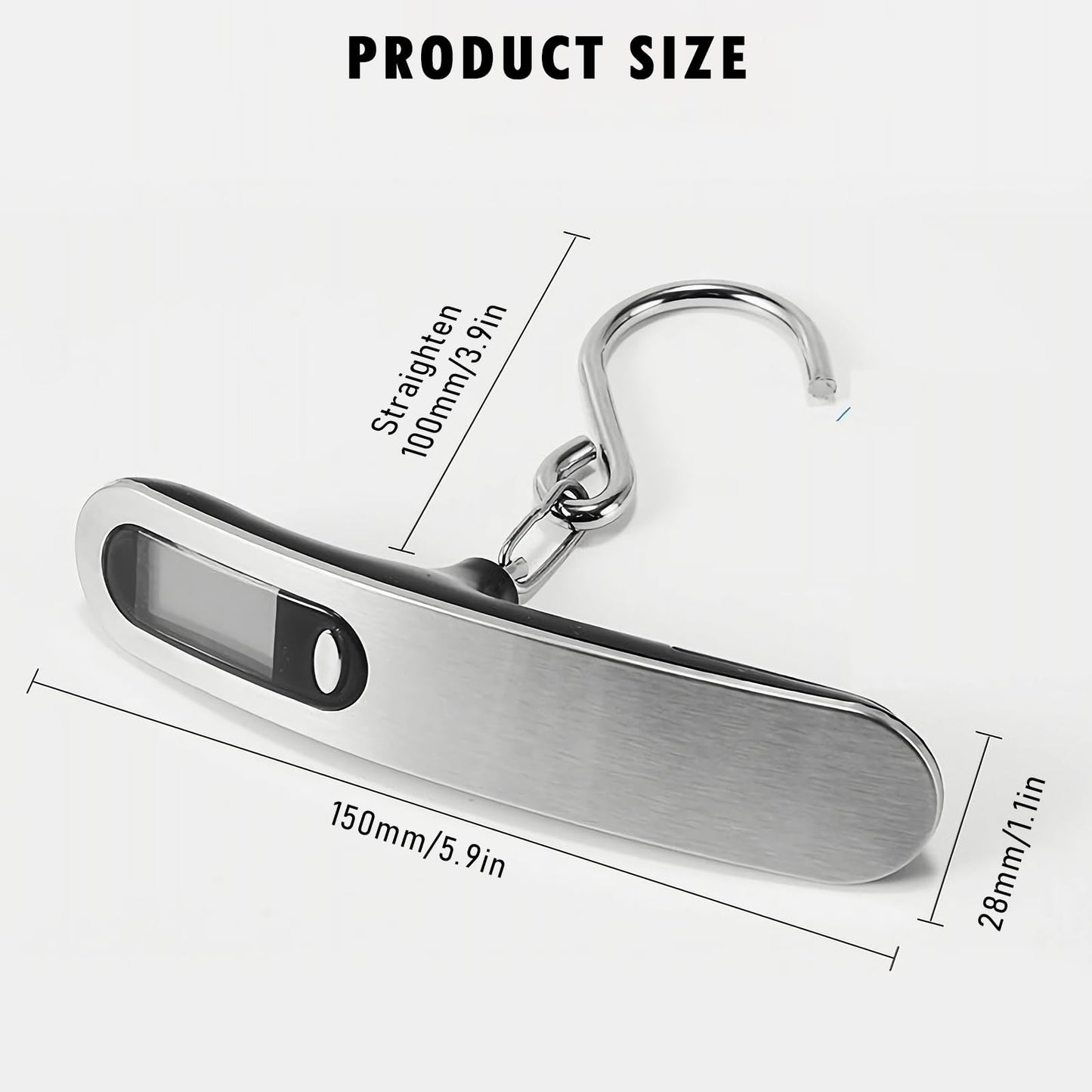 Casbomy Luggage Scale, New 2.0 Portable Digital Suitcase Weight Scale with USB Charging, 110 Lb/50kg Luggage Scale with Hook, Travel Scale for Travel, Household and Outdoor