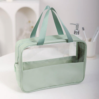 ANEMEL Travel Toiletry Bag Wash Cosmetic Make up Portable Storage Organizer Waterproof with Handle for Swimming Gym, Green