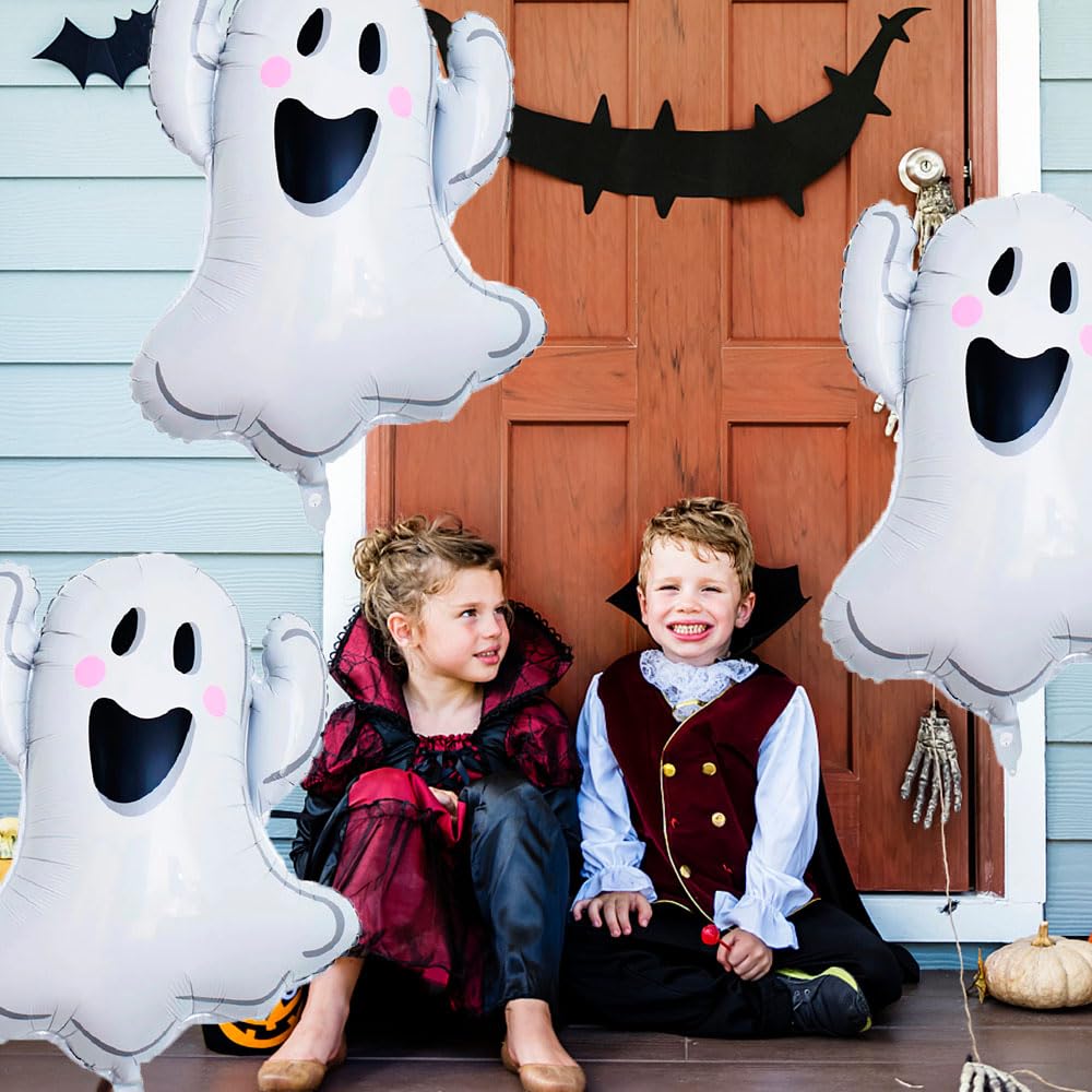 White Ghost Balloons Halloween Foil Balloons for Ghost Themed Party Decoration Supplies Halloween Birthday Decoration Decor Ballons Arch Kits Party Balloon Set 3pcs