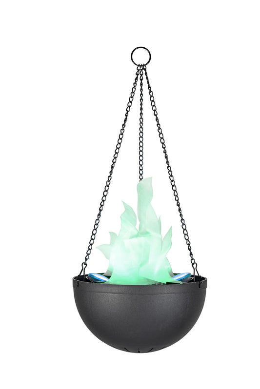 Aspen Creative 61168-24-1,LED Hanging Fire Flame Light Prop for Halloween,Christmas and Party Decor,Black Finish,Blue Flickering Light Effect