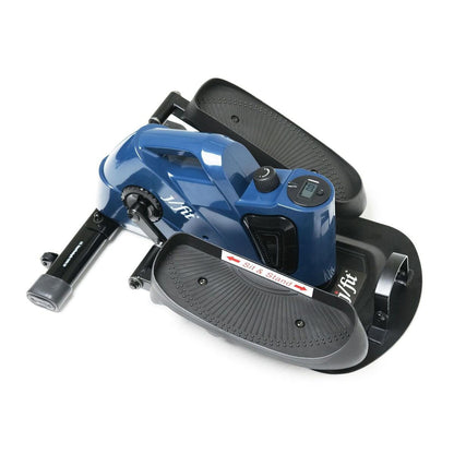 JFIT Under Desk and Stand Up Mini Elliptical/Stepper w/Adjustable Angle, Navy/Black
