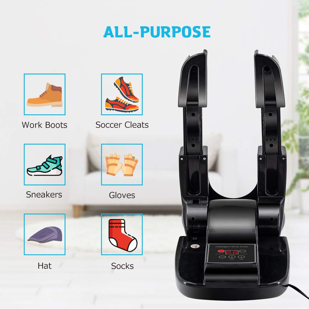 DR.PREPARE Boot Dryer Shoe Dryer Ozone, Glove Dryer & Boot Warmer with Heat Blower, Adjustable Rack and Timer, Folding Design & Quick Drying for Shoes, Gloves, Hats, Socks, Ski Boots (Ozone)