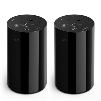 Waterless Essential Oil Diffuser, Portable Aromatherapy Diffuser with 20mL Capacity, Battery Operated Mini Scent Diffuser,3 Mist Levels & Timers, Leak-Free, for Home, Car, Office (Black)