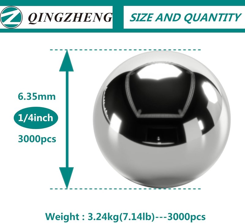 Steel Ball Slingshot Ammo - 3000 Pcs 1/4" Precision 6.35mm Steel Bearings