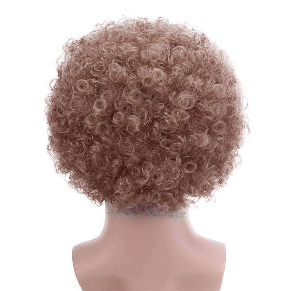 FREE BEAUTY Fluffy Afro Synthetic Clown Wig for Men Women Cosplay Anime Party Christmas Halloween Fancy Funny Wigs (Brown)