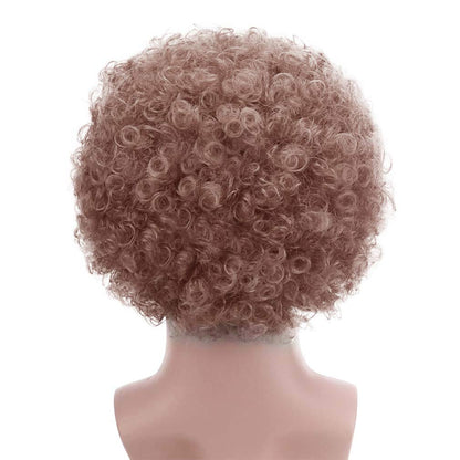 FREE BEAUTY Fluffy Afro Synthetic Clown Wig for Men Women Cosplay Anime Party Christmas Halloween Fancy Funny Wigs (Brown)