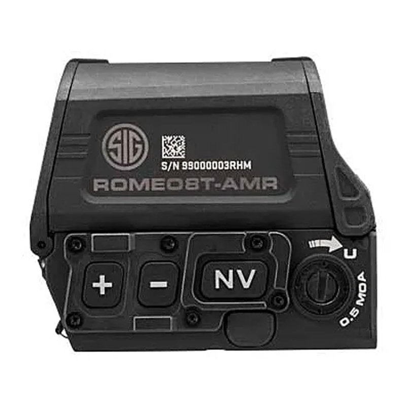 SIG SAUER ROMEO8T-AMR Red Dot Sight SOR8T101 | 1x40mm QBCD 2.0 MSAR Reticle | Ultra-Durable Waterproof Tactical Optic for Rifle with Flip Covers, MOTAC, MIL-STD-810 & 15 Brightness Settings